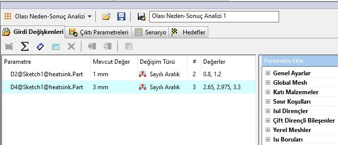 SOLIDWORKS Flow Simulation ile Parametrik Etütler akis analizi parametrik etut 6